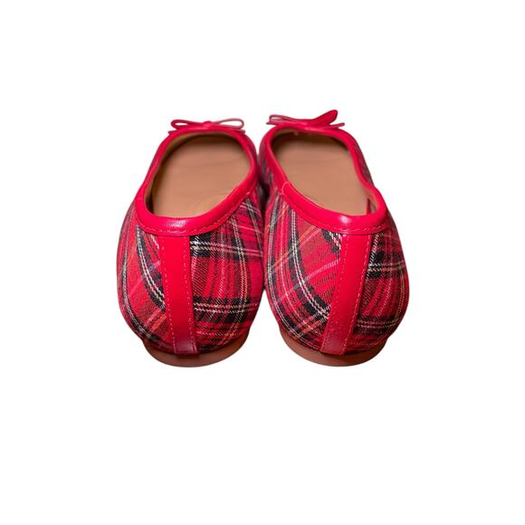 EUC Talbots Women 10 Blair Cap Toe Ballet Flats Tartan Plaid Christmas Plaid - Picture 7 of 15